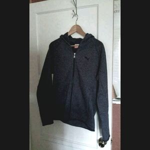 Men's Puma Fleece Hoodie Size S Navy Blue Full Zip